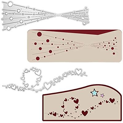 2 Pcs Bubble Spotty Line Cutting Die Cuts & Heart Lace Metal