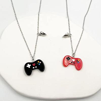 2 Pcs/set Couple BFF Matching Magnet Necklaces Game Controller with Pendant  