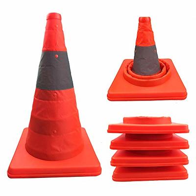 Sunnyglade 4 Pack 15.5 inch Collapsible Traffic Cones Multi Purpose Pop up  Reflective Safety Cone