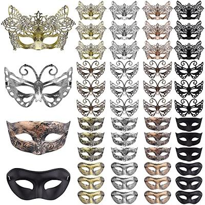 Yunsailing 40 Pcs Masquerade Mask Bulk Mardi Gras Masks Vintage Antique Masks for Halloween Ball Cosplay Performance Prop