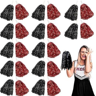 VAIPI 48 PCS Pompoms Cheerleader Pom Poms Kit with Handle Metallic