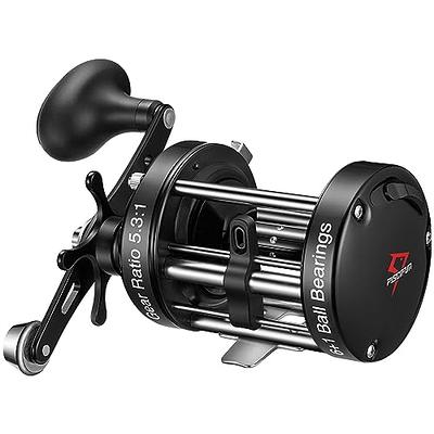 Piscifun Chaos XS Baitcasting Fishing Reel, Reinforced Metal Body Round Baitcaster  Reel, Smooth Powerful Saltwater Inshore Surf Trolling Reel, Conventional  Reel for Catfish (Black 60 Right Handed) - Yahoo Shopping