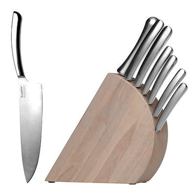 HAUSHOF Kitchen Knife Set 5 Pieces Rainbow Knife Sets with Block