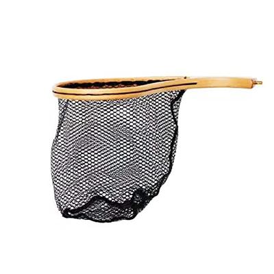 Fishing Landing Net with Wooden Frame and Soft Rubber Mesh for Trout Fishing  and Release Net with Wooden Handle 