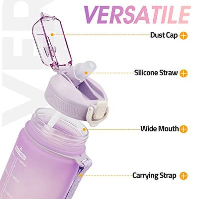 Water Bottle - Sport Water Bottle Drink Silicone Straw Fitness