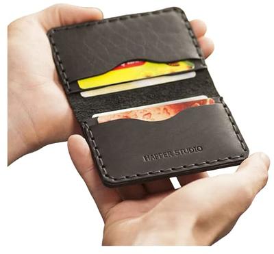 Black Small Leather Wallet, Thin Minimalist Wallet For Men, Front Pocket  Wallet, Slim Rfid Card Case, Black - Yahoo Shopping