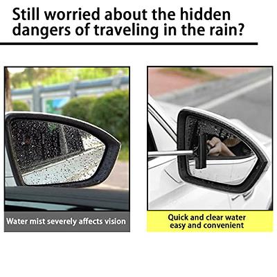 Car Rearview Mirror Wiper, Retractable Auto Glass Squeegee, Water