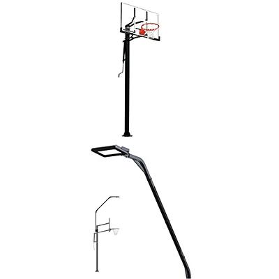 NBA 72 inch In-Ground Adjustable Basketball Hoop with Tempered Glass Backboard, Padded Pole, Ball Return