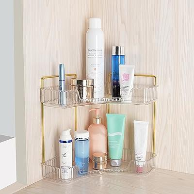 YIWANFW Corner Bathroom Organizer,2 Tier Corner Shelf Organizer Bathroom  Counter, Corner Bathroom Sink Organizer Countertop,Corner Vanity Shelf  Makeup