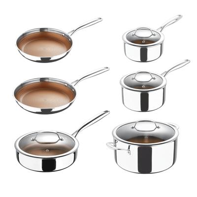 Tri-Ply Clad 10 PC Stainless Steel Cookware Set with Glass Lids