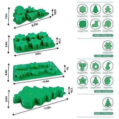 4PCS Christmas Silicone Chocolate Candy Molds, Christmas Chocolate Candy  Trays Baking Jelly Molds for Party Cake Decoration Ice Cube Making with