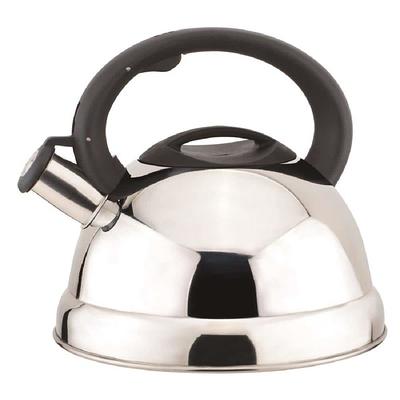 Mr. Coffee Flintshire Stainless Steel Whistling Tea Kettle, Silver, 1.75 qt