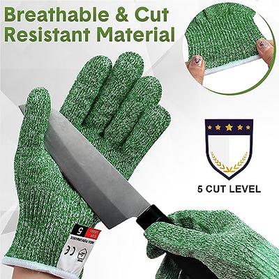 mearens Cut Resistant Gloves, Food Grade Safety Gloves Kitchen Anti Cut Gloves for Cutting, Level 5 Proof Cutting Work Gloves (Large)