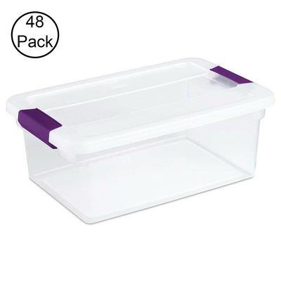 Sterilite 18038612 Plastic FlipTop Latching Storage Box Container, Clear - 24 pack