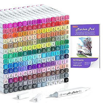 Shuttle Art 205 Colors Dual Tip Alcohol Markers, 204 Colors