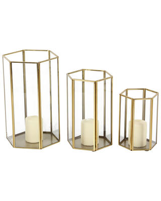 CosmoLiving by Cosmopolitan 3 Candle Glass Lantern Candle Holder in the  Candle Holders department at