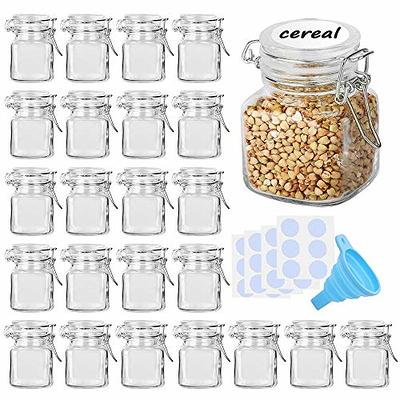 Spice Jars, SPANLA 24 Pack 4oz Small Glass Jars with Airtight Hinged Lid,  With 24 Spice Labels & Silicone Funnels, Airtight Glass Jars for Spices,  Condiments Herb Seasoning Art Craft Storage - Yahoo Shopping