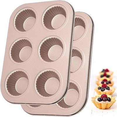 P&P CHEF Muffin Pan Cupcake Baking Pan, 12 Cups Muffin Tin Tray, Stainless  Steel Muffin Top Pans for Baking Cake Muffin Tart Quiche, Oven & Dishwasher