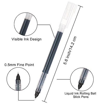 Rollerball Pen Fine Point Pens: Black Gel Liquid Ink Pens Extra