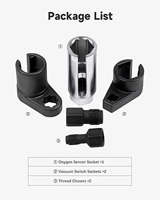 5Pc Set Oxygen Sensor Socket Wrench and Thread Chaser Set