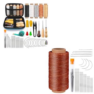 Leather Sewing Threads Hand Stitching Kit Include Waxed Cords, Needles, etc