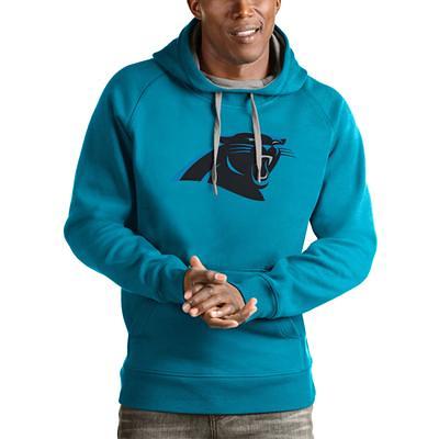 Men's Antigua Black Detroit Lions Victory Chenille Pullover Hoodie