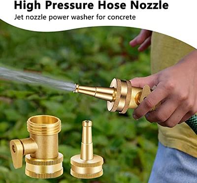 Jet Nozzle High Pressure Hose Nozzle - Water Hose Sprayer Nozzle with Garden  Hose Shutoff Valve Solid Brass Heavy Duty 3/4 GHT Connector -1 set - Yahoo  Shopping