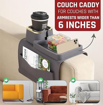 Sofatory Gray Couch Cup Holder Tray, Dual Sided Caddy, Silicone Couch  Caddy, Couch Arm Tray for Holding Cups, Drinks, Remote, Phones and Snacks  (6 Inch Wide Armrest Required) - Yahoo Shopping