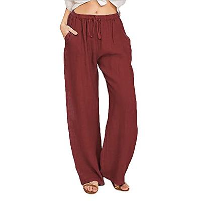 JZC PJ Pants Plus Size Casual Palazzo Pants for Women Lounge Pants Stretchy  Button Wide Leg Trousers Black XL - Yahoo Shopping