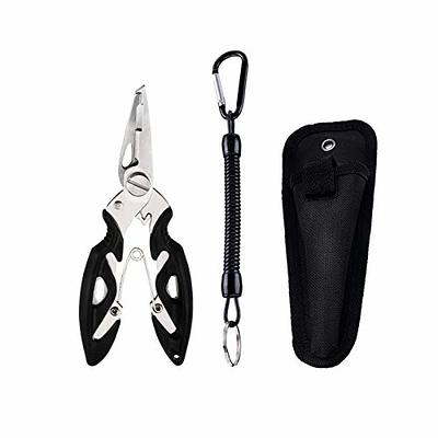 TQONEP Fishing Quick Knot Tying Tool 420 Stainless Steel 4 in 1 Fly Line Clippers with Zinger Retractor Combo