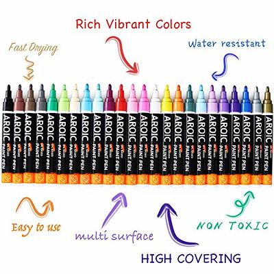 Emooqi Paint Pens, Paint Markers 20 Pack Oil-Based Painting Pen Set for  Rocks Painting Wood Plastic Canvas Glass Mugs DIY Craft