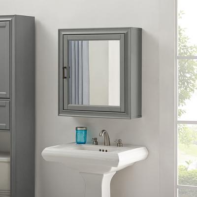 Crosley Lydia Tall Bathroom Cabinet in Gray