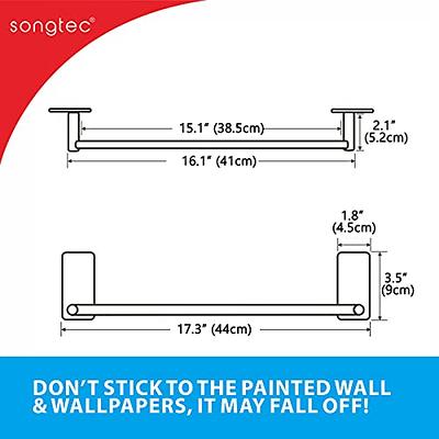 KES Self Adhesive Towel Bar 16-Inch Modern Towel Holder Stick on Towel Rack  for Bathroom No Drilling Holder Stainless Steel Matte Black