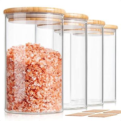 32 PCS Glass Spice Jars - Airtight Bamboo Lids - BPA-Free - 4oz Clear  Containers