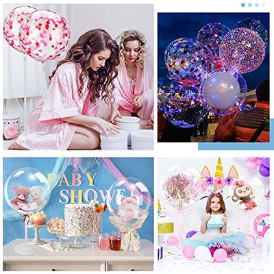 26 Pcs Valentine's Day Large Clear Balloons for Stuffing 26 and 30 Extra  Wide Mouth Bubble Bobo Balloons Giant Transparent Balloon with Latex