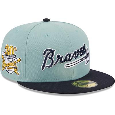 Atlanta Braves New Era Logo White 59FIFTY Fitted Hat - Sky Blue