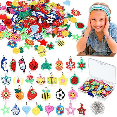 200 Pcs Rubber Band Bracelet Charms Rubber Loom Band Charm Silicone  Bracelet Charm DIY Colorful Jewelry Making Kit Pendant Jewelry Making  Charms Bracelet Pendant with 200 Pcs Opening Rings for Kids - Yahoo Shopping