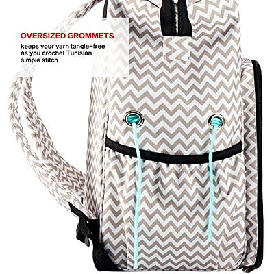 HOMEST Knitting Bag Backpack, Crochet Storage Organizer, Large