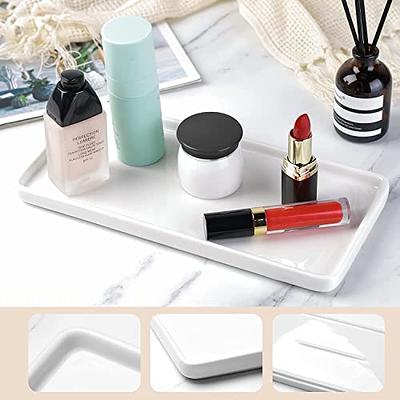 NiHome Silicone Bathroom Vanity Tray Countertop Tray 12'' x 5'' Bathroom  Toilet Tank Tray Rectangle Tray for Kitchen Sink Dish Soap Scrubber  Organizer