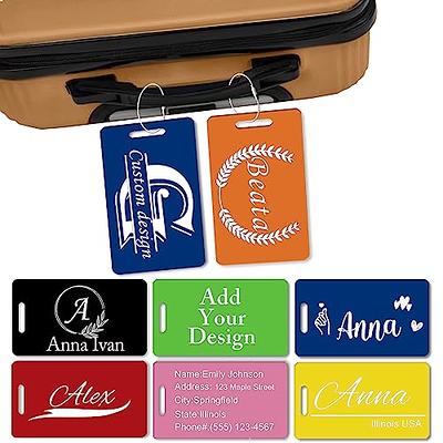  Personalized Luggage Tags, Custom Luggage Tags for Suitcases,  Customized Acrylic Name Tags for Luggage Bags Backpacks Travel Accessories,  2x2 (Lime Green) : Office Products