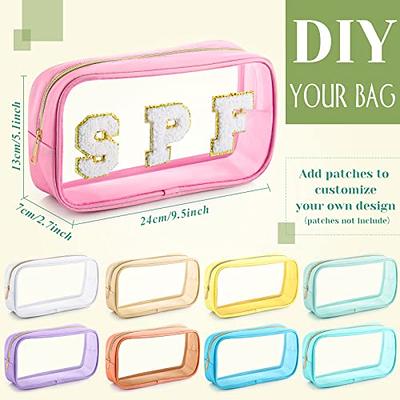  Kajaia 4 Pcs Nylon Chenille Letter Bag Pouches Cosmetic Makeup  Toiletry Bag Cute Makeup Bags for Women Travel Zipper Preppy Pouch for  Teens Girls Women (Simple Color) : Clothing, Shoes 