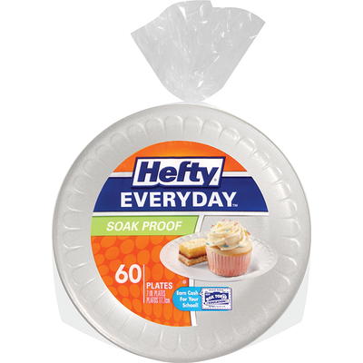 Hefty Soak Proof Foam Lunch Plates, 8 7/8, 100 Count