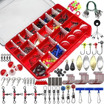 Saltwater Fishing Tackle Box Kit,161pcs Surf Fishing Gear Accessories Set  Fishing Bait Rigs Saltwater Lures Wire Leaders Sinker Weight Hooks Swivels