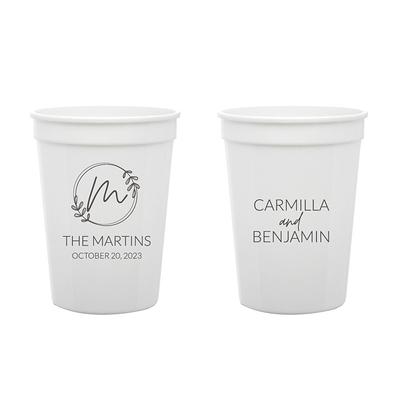 Personalized Plastic Stadium Cups, Wedding Plastic Cups, Custom