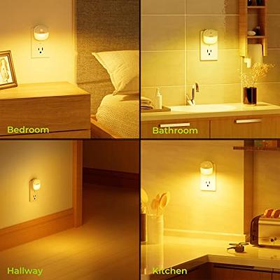 Motion Sensor Night Light Plug in, 2 Pack LOHAS Motion Activated Warm White  3000K Plug Into Wall Night Light for Kids, Adjustable Brightness