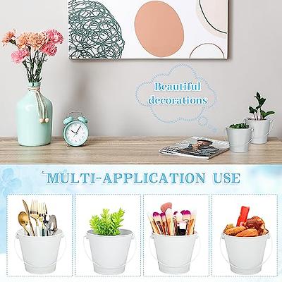 6pcs Small Metal Pails Mini Buckets With Handles Mini Round Flower