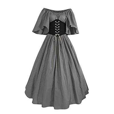 Medieval Dresses for Women Halloween Plus Size Cosplay Costumes Floor  Length Renaissance Dress Victorian Ball Gown