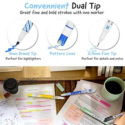 24 Pcs Curve Highlighter Pens Dual Tip Curve Pens Highlighters Fluorescent  Pens Planner Pens Office School Supplies