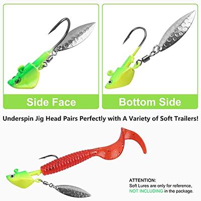 10 Pack Fishing Underspin Jigs Stand Up Jigs Round Jig  Spinner Blade Painted Fishing Jigs Walleye Crappie Jig Heads Freshwater  Bass Trout Bluegill Saltwater 3/16oz