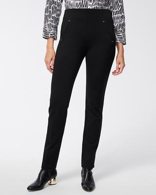 Women's Juliet Ponte Trim Detail Pants in Black size 0